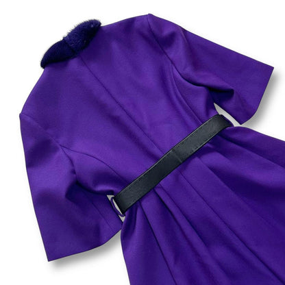 FENDI Coat Asian fit M 38 US size S 100% Cashmere Purple Authentic