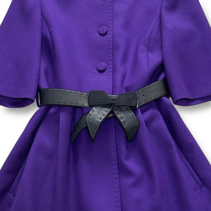FENDI Coat Asian fit M 38 US size S 100% Cashmere Purple Authentic