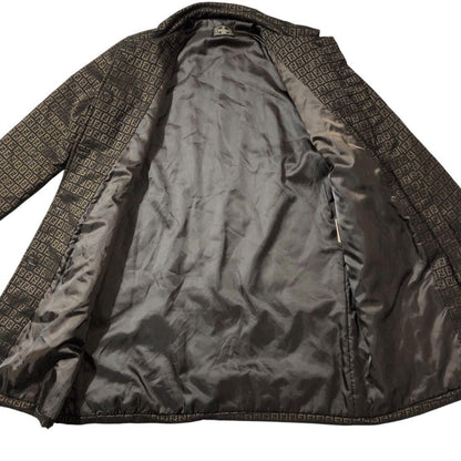 FENDI Long Coat FF Zucca Asian fit L US size M Black Authentic