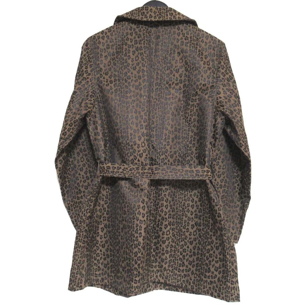 FENDI Coat FF Leopard Brown Authentic