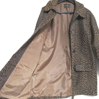 FENDI Coat FF Leopard Brown Authentic