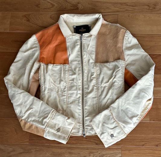 FENDI Jacket FF Asian fit L 40 US size M Beige Authentic