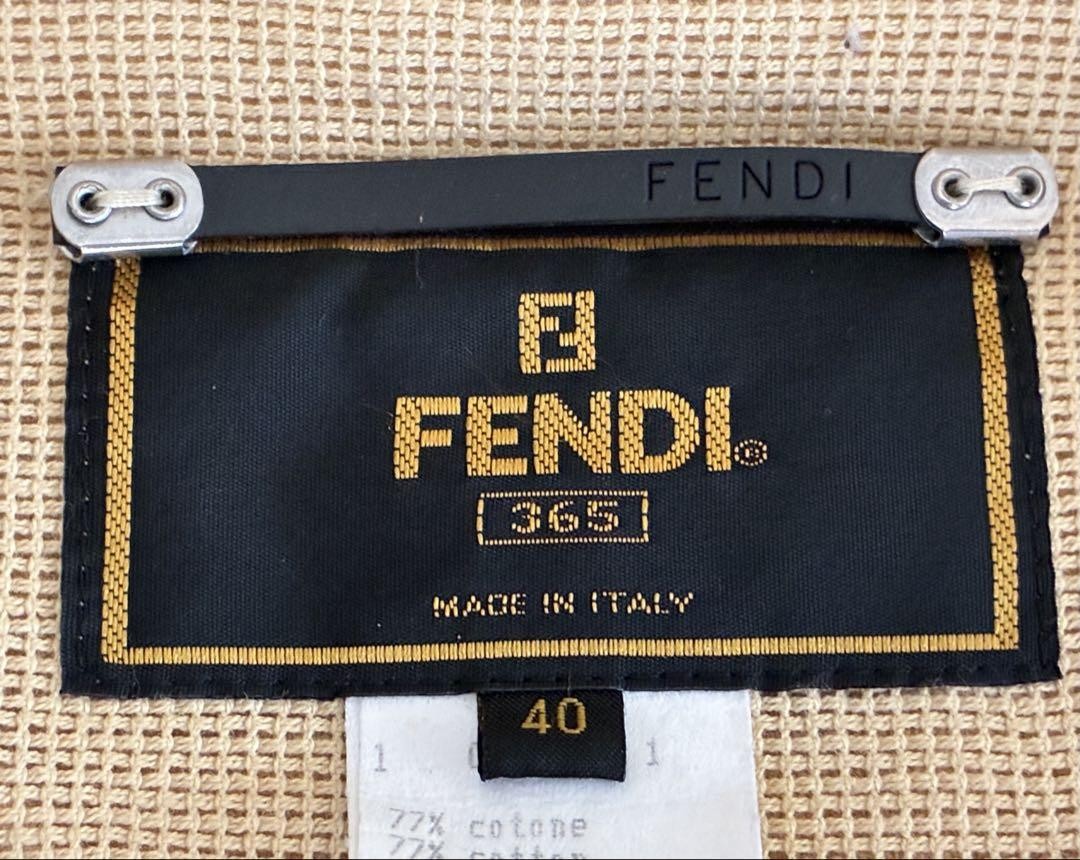 FENDI Jacket FF Asian fit L 40 US size M Beige Authentic