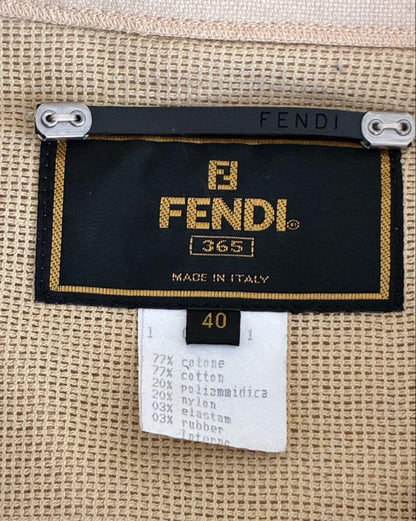 FENDI Jacket FF Asian fit L 40 US size M Beige Authentic