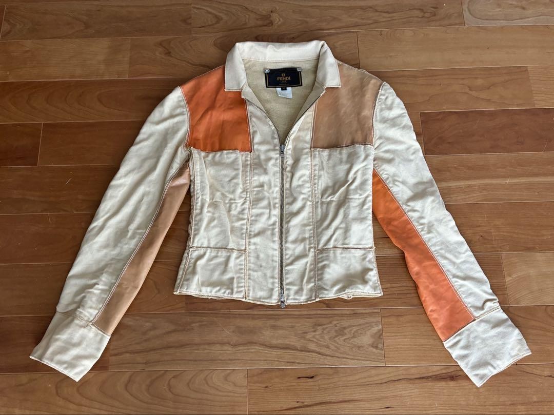 FENDI Jacket FF Asian fit L 40 US size M Beige Authentic