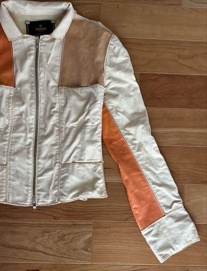 FENDI Jacket FF Asian fit L 40 US size M Beige Authentic