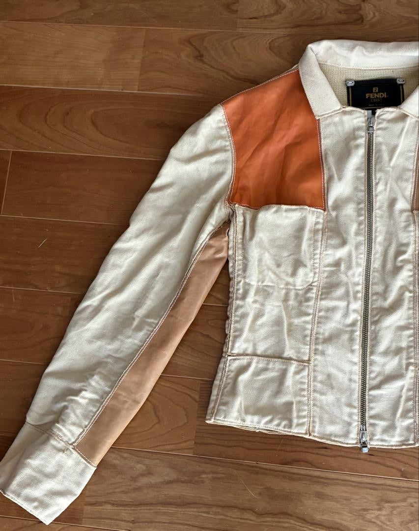 FENDI Jacket FF Asian fit L 40 US size M Beige Authentic