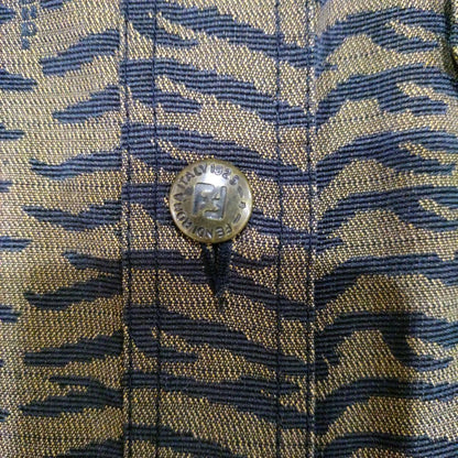 FENDI Jacket FF Zebra Asian fit L US size M Beige Black Authentic