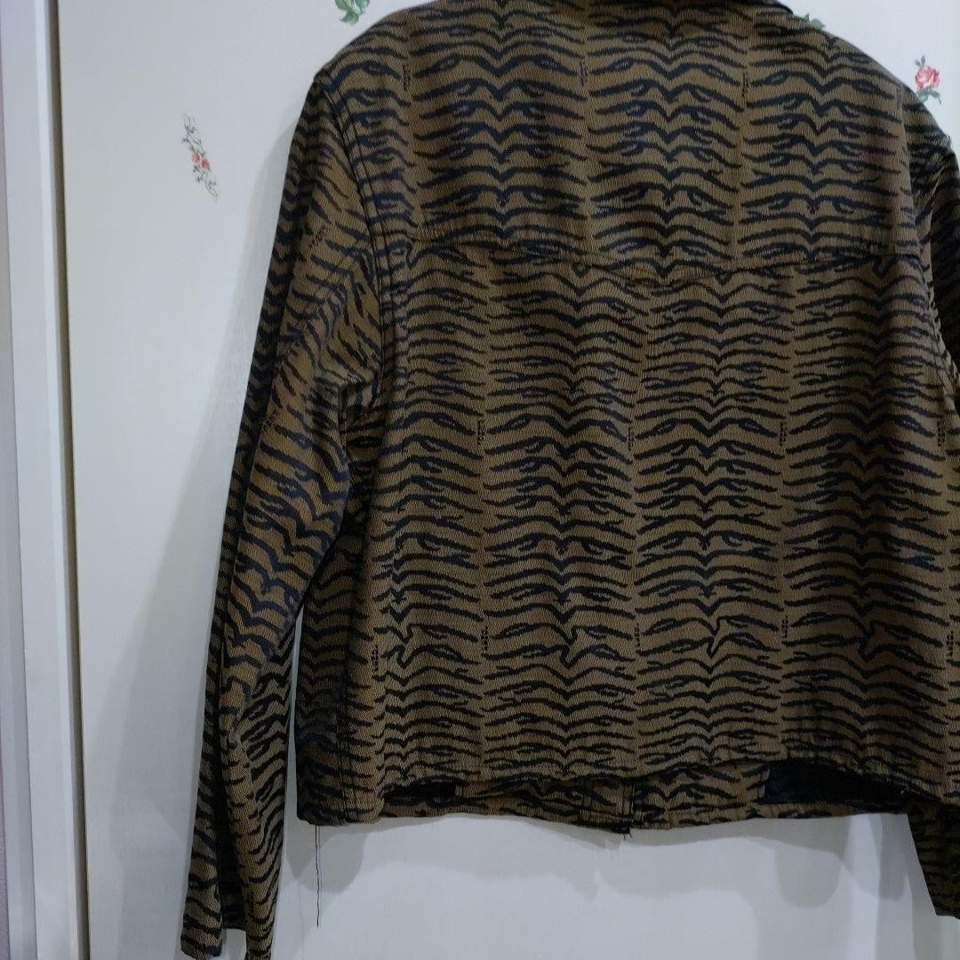 FENDI Jacket FF Zebra Asian fit L US size M Beige Black Authentic