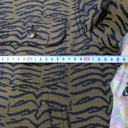 FENDI Jacket FF Zebra Asian fit L US size M Beige Black Authentic