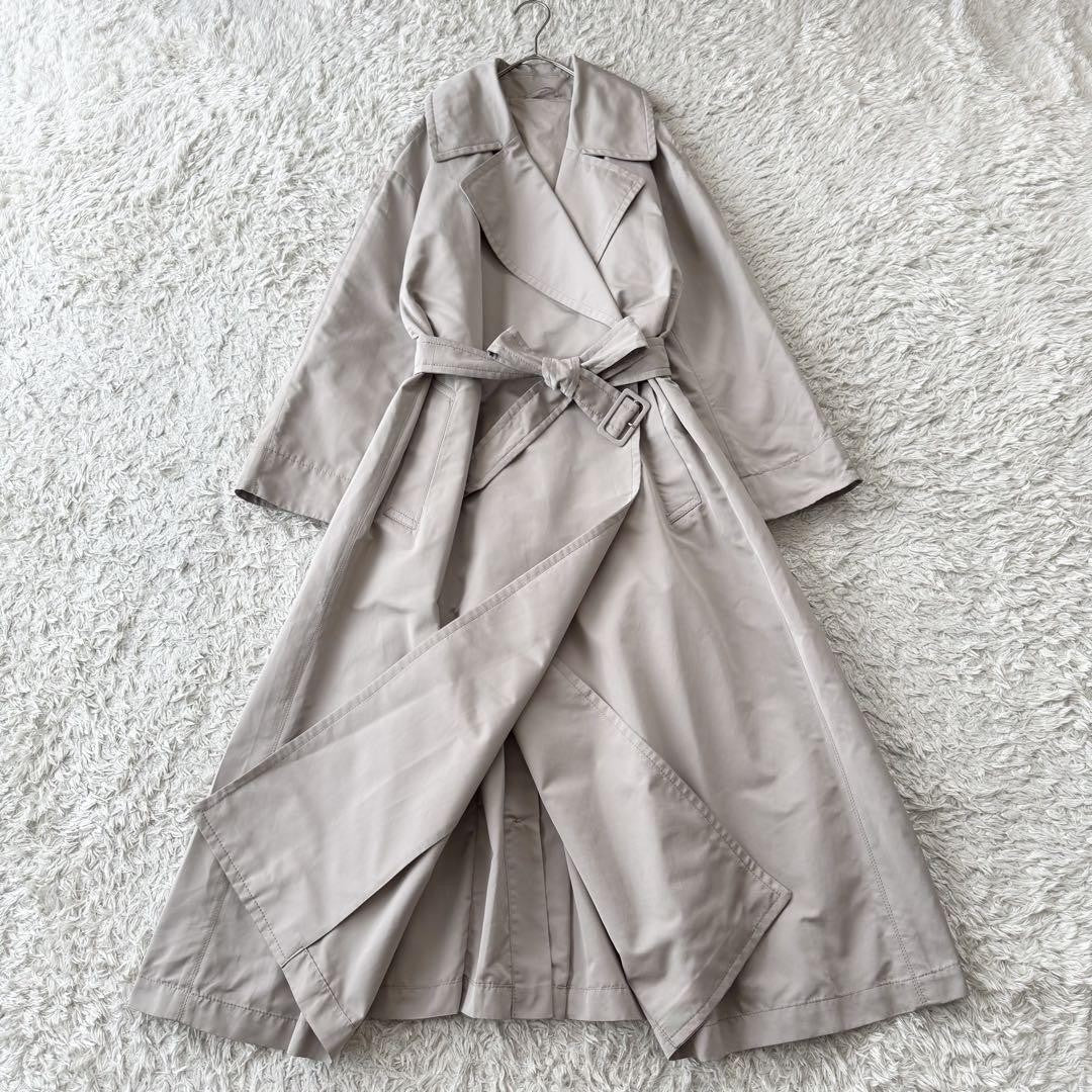 Max Mara Trench Coat Asian fit 2XL 44 US size XL Greige Authentic
