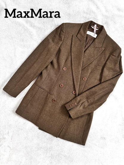 Max Mara Jacket Asian fit XL 42 US size L Brown Authentic