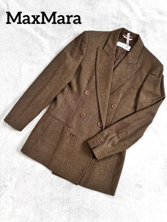 Max Mara Jacket Asian fit XL 42 US size L Brown Authentic