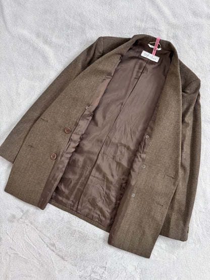 Max Mara Jacket Asian fit XL 42 US size L Brown Authentic
