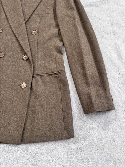 Max Mara Jacket Asian fit XL 42 US size L Brown Authentic
