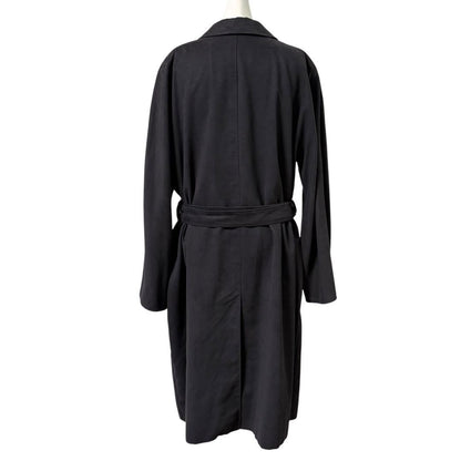 Max Mara Trench Coat Asian fit XL 42 US size L Black Authentic