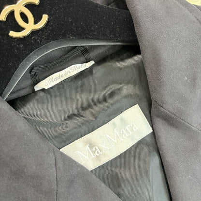 Max Mara Trench Coat Asian fit XL 42 US size L Black Authentic