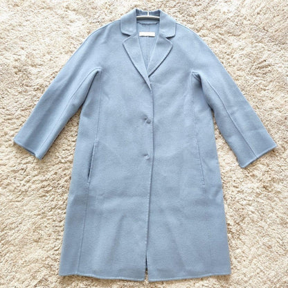 S Max Mara Long Coat Asian fit S 36 US size XS Light Blue Authentic