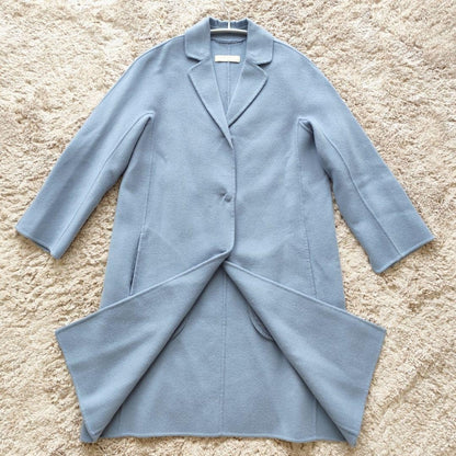 S Max Mara Long Coat Asian fit S 36 US size XS Light Blue Authentic