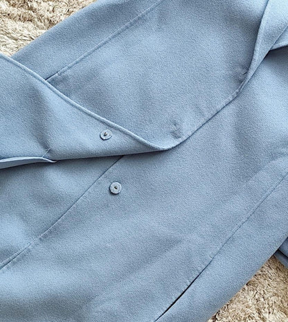 S Max Mara Long Coat Asian fit S 36 US size XS Light Blue Authentic