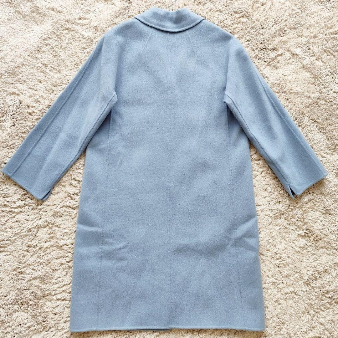 S Max Mara Long Coat Asian fit S 36 US size XS Light Blue Authentic