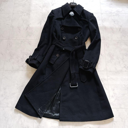 MaxMara SPORTMAX Long Coat Asian fit L 40 US size M Black Authentic