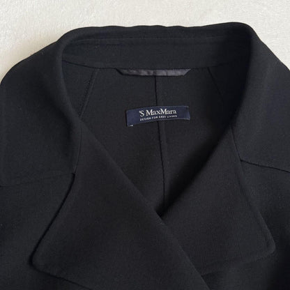 S Max Mara Coat Asian fit L 40 US size M Black Authentic