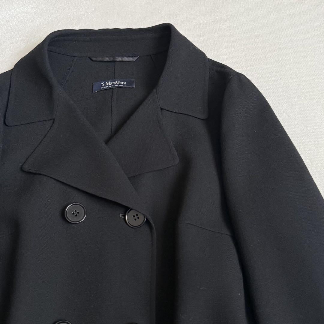 S Max Mara Coat Asian fit L 40 US size M Black Authentic