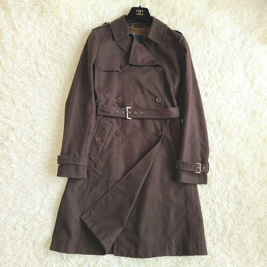S Max Mara Trench Coat Asian fit L 40 US size M Brown Authentic