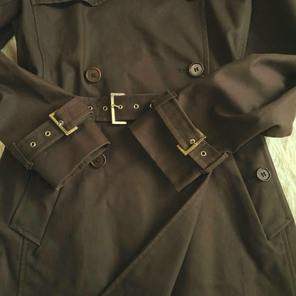S Max Mara Trench Coat Asian fit L 40 US size M Brown Authentic