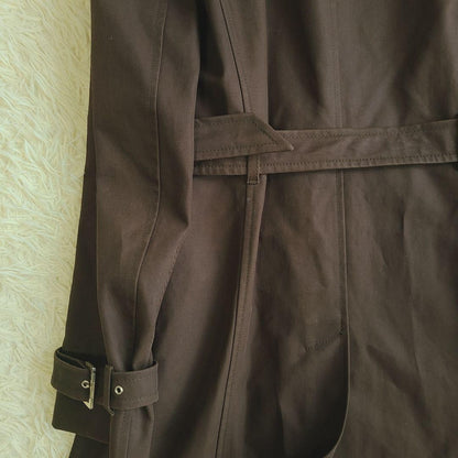 S Max Mara Trench Coat Asian fit L 40 US size M Brown Authentic