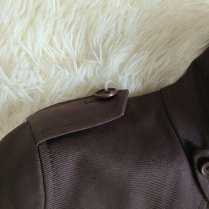 S Max Mara Trench Coat Asian fit L 40 US size M Brown Authentic