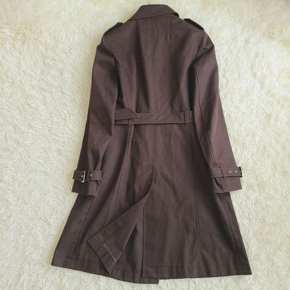S Max Mara Trench Coat Asian fit L 40 US size M Brown Authentic