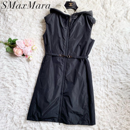 S Max Mara Down vest Jacket Asian fit S 36 US size XS Dark Gray Beige Authentic