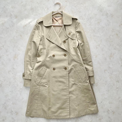 Max Mara Trench Coat Asian fit M 38 US size S Beige Authentic