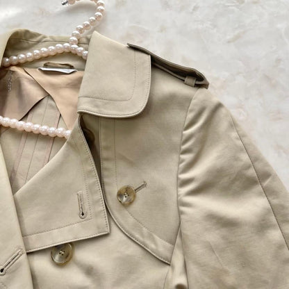Max Mara Trench Coat Asian fit M 38 US size S Beige Authentic