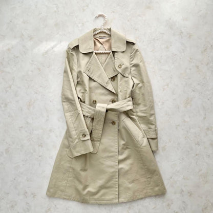 Max Mara Trench Coat Asian fit M 38 US size S Beige Authentic
