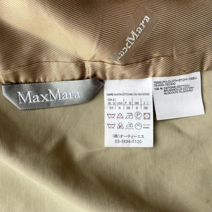 Max Mara Trench Coat Asian fit M 38 US size S Beige Authentic