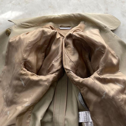 Max Mara Trench Coat Asian fit M 38 US size S Beige Authentic