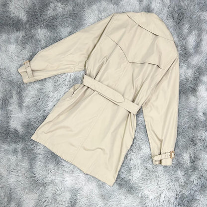 Max Mara Trench Coat Asian fit L 40 US size M Beige Authentic