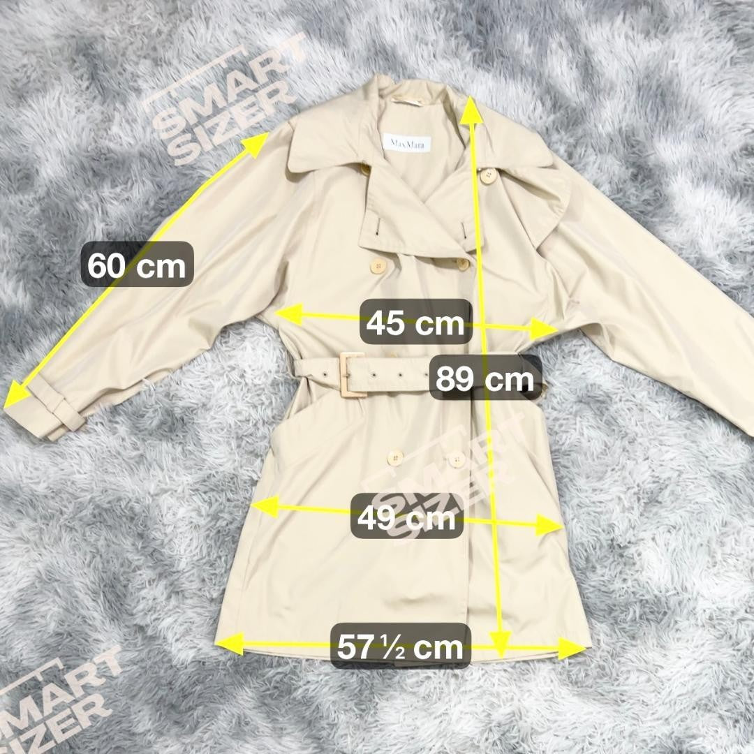 Max Mara Trench Coat Asian fit L 40 US size M Beige Authentic