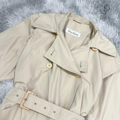 Max Mara Trench Coat Asian fit L 40 US size M Beige Authentic