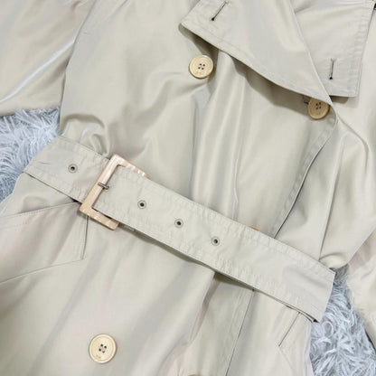 Max Mara Trench Coat Asian fit L 40 US size M Beige Authentic