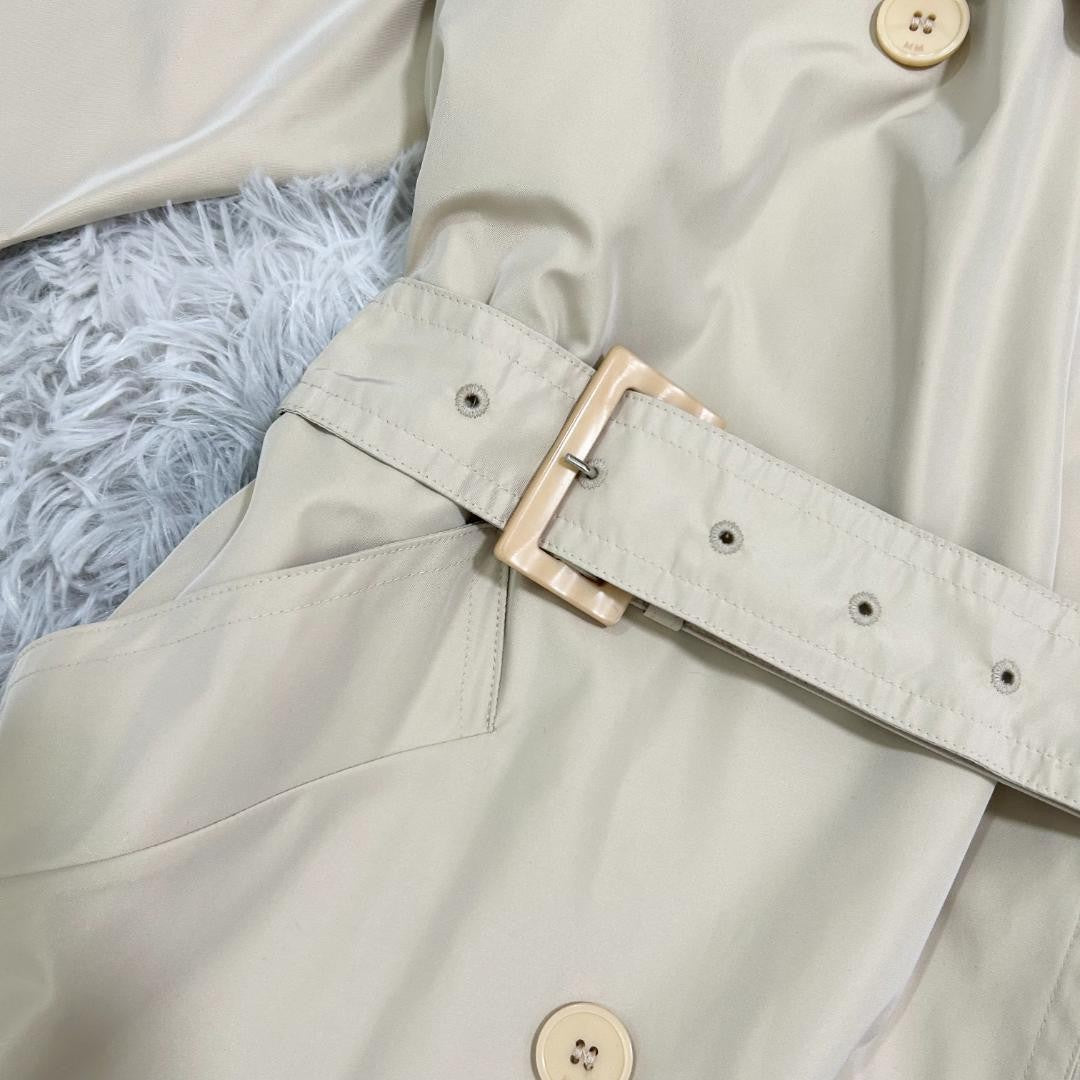 Max Mara Trench Coat Asian fit L 40 US size M Beige Authentic