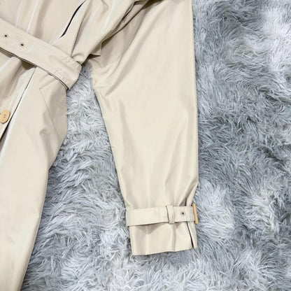 Max Mara Trench Coat Asian fit L 40 US size M Beige Authentic