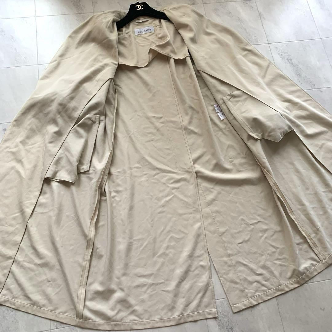 Max Mara Trench Coat Asian fit M 38 US size S Beige Authentic