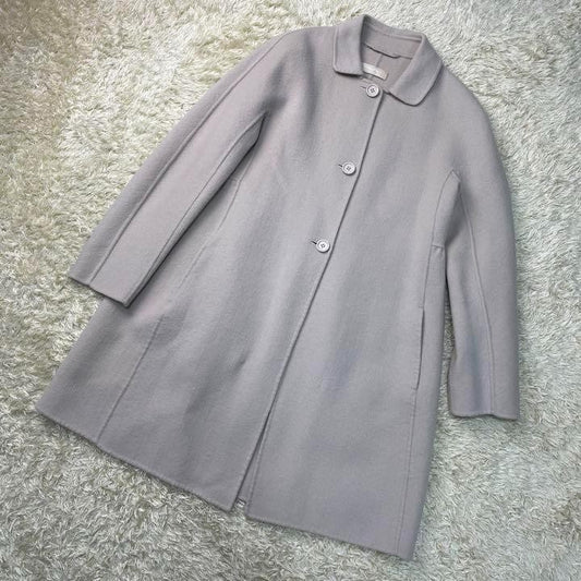S Max Mara Long Coat Asian fit XL 42 US size L Greige Authentic