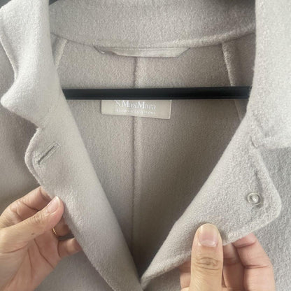 S Max Mara Long Coat Asian fit XL 42 US size L Greige Authentic