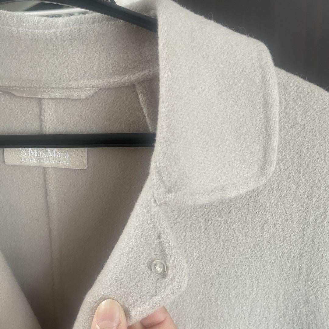 S Max Mara Long Coat Asian fit XL 42 US size L Greige Authentic