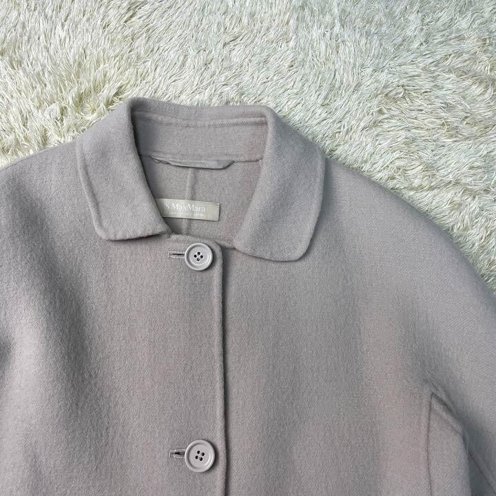 S Max Mara Long Coat Asian fit XL 42 US size L Greige Authentic